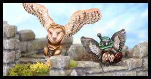 Barn Owl and Sparrow